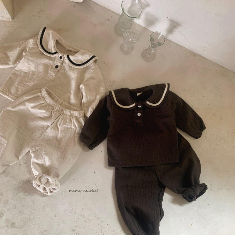 MIMI MARKET - Korean Children Fashion - #Kfashion4kids - Sailor Top Bottom Set - 8