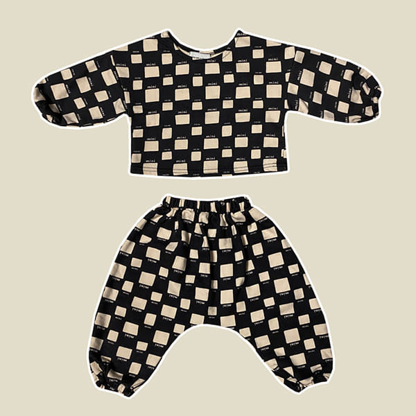 MINI PS MARKET - Korean Children Fashion - #Kfashion4kids - Bebe Chess Top Bottom Set