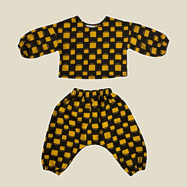 MINI PS MARKET - Korean Children Fashion - #Kfashion4kids - Bebe Chess Top Bottom Set - 3