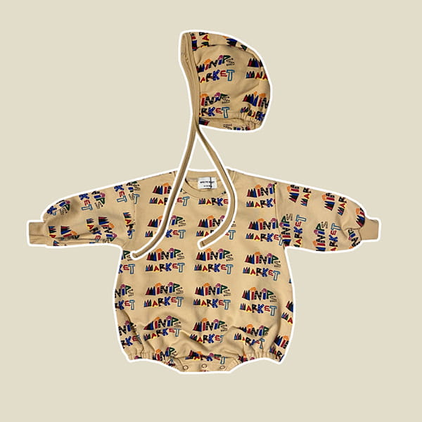 MINI PS MARKET - Korean Children Fashion - #Kfashion4kids - Multi Mini Bebe Bodysuit with Bonnet