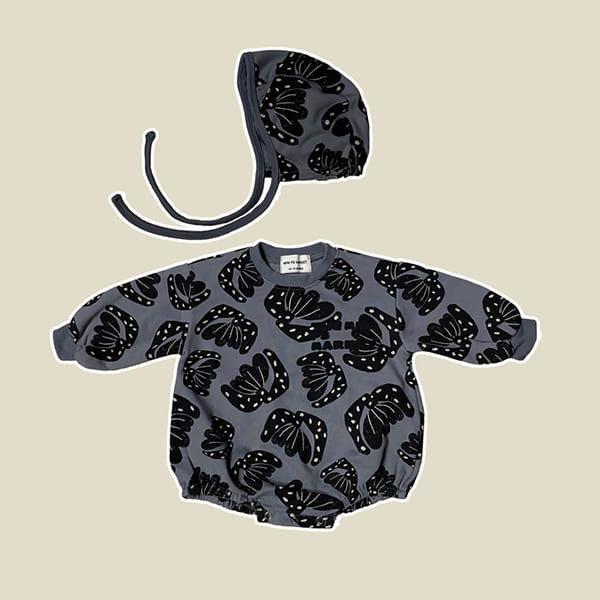 MINI PS MARKET - Korean Children Fashion - #Kfashion4kids - Big Flower Bebe Bodysuit with Bonnet