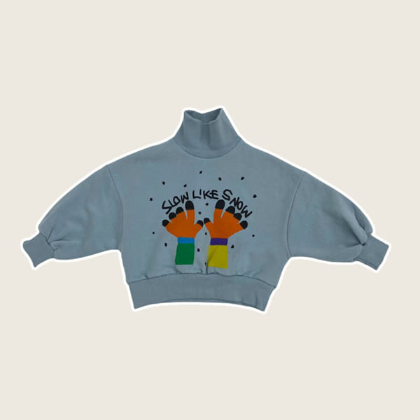 MINI PS MARKET - Korean Children Fashion - #Kfashion4kids - Gloves Printing Turtleneck Sweatshirt
