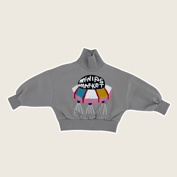 MINI PS MARKET - Korean Children Fashion - #Kfashion4kids - Spaceship Printing Turtleneck Sweatshirt - 2