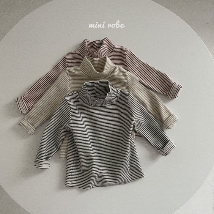 MINI ROBE - Korean Children Fashion - #Kfashion4kids - Daily Turtleneck Stripes Tee - 2
