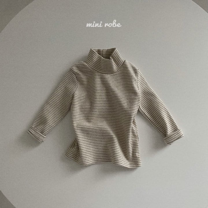 MINI ROBE - Korean Children Fashion - #Kfashion4kids - Daily Turtleneck Stripes Tee - 3