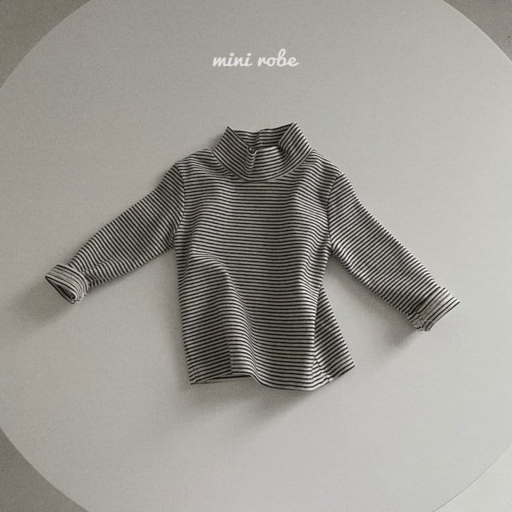 MINI ROBE - Korean Children Fashion - #Kfashion4kids - Daily Turtleneck Stripes Tee - 5