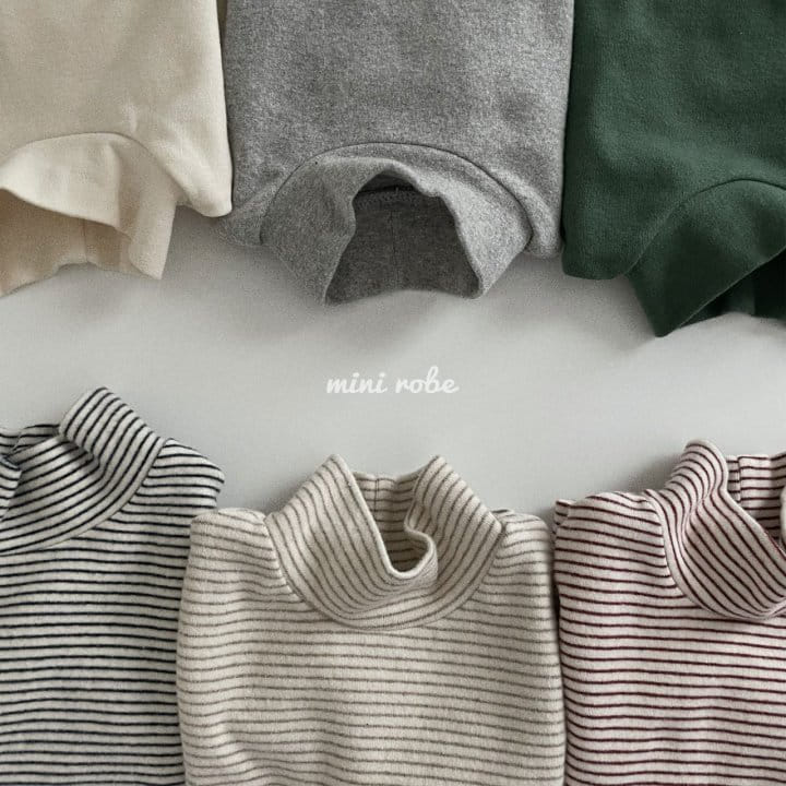 MINI ROBE - Korean Children Fashion - #Kfashion4kids - Daily Turtleneck Stripes Tee - 9