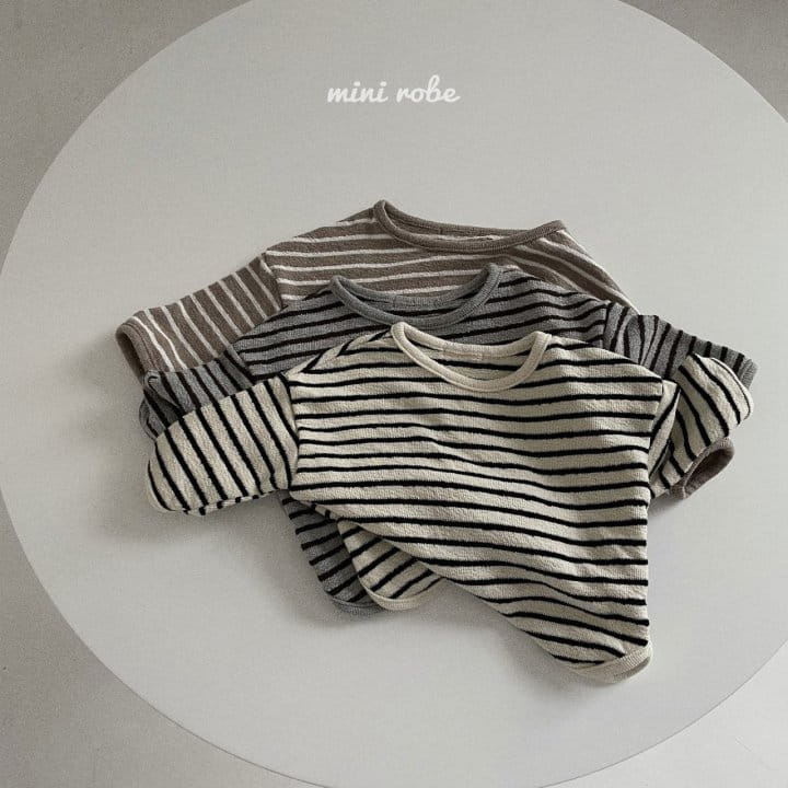 MINI ROBE - Korean Children Fashion - #Kfashion4kids - Stripes Wendy Tee - 2
