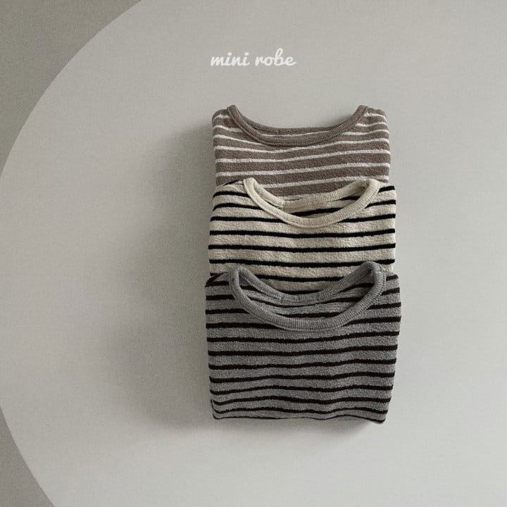MINI ROBE - Korean Children Fashion - #Kfashion4kids - Stripes Wendy Tee - 7
