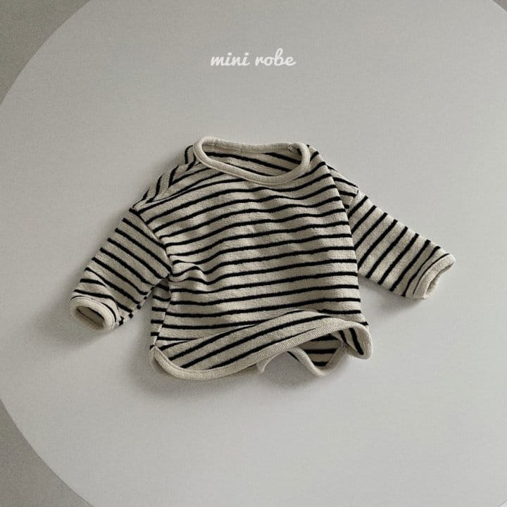 MINI ROBE - Korean Children Fashion - #Kfashion4kids - Stripes Wendy Tee - 8