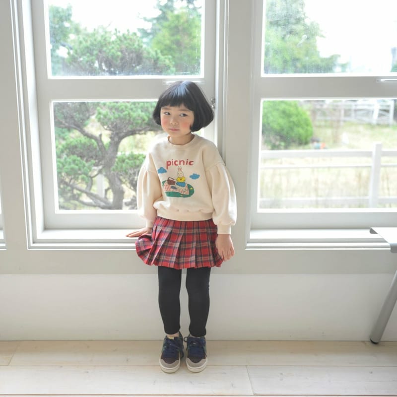 MOMO ANN - Korean Children Fashion - #Kfashion4kids - Check Wrinkle Skirt Leggings