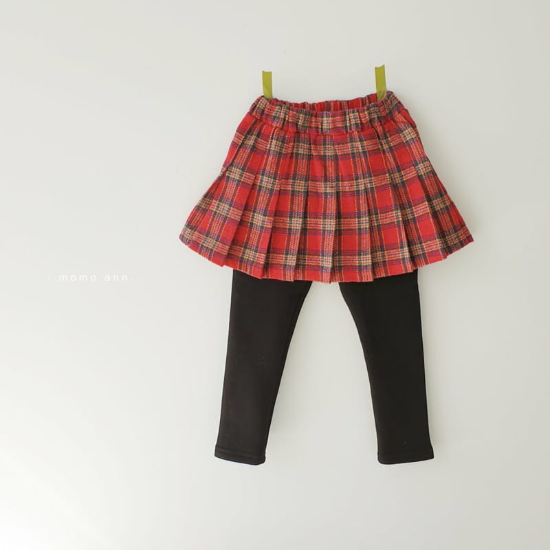 MOMO ANN - Korean Children Fashion - #Kfashion4kids - Check Wrinkle Skirt Leggings - 11