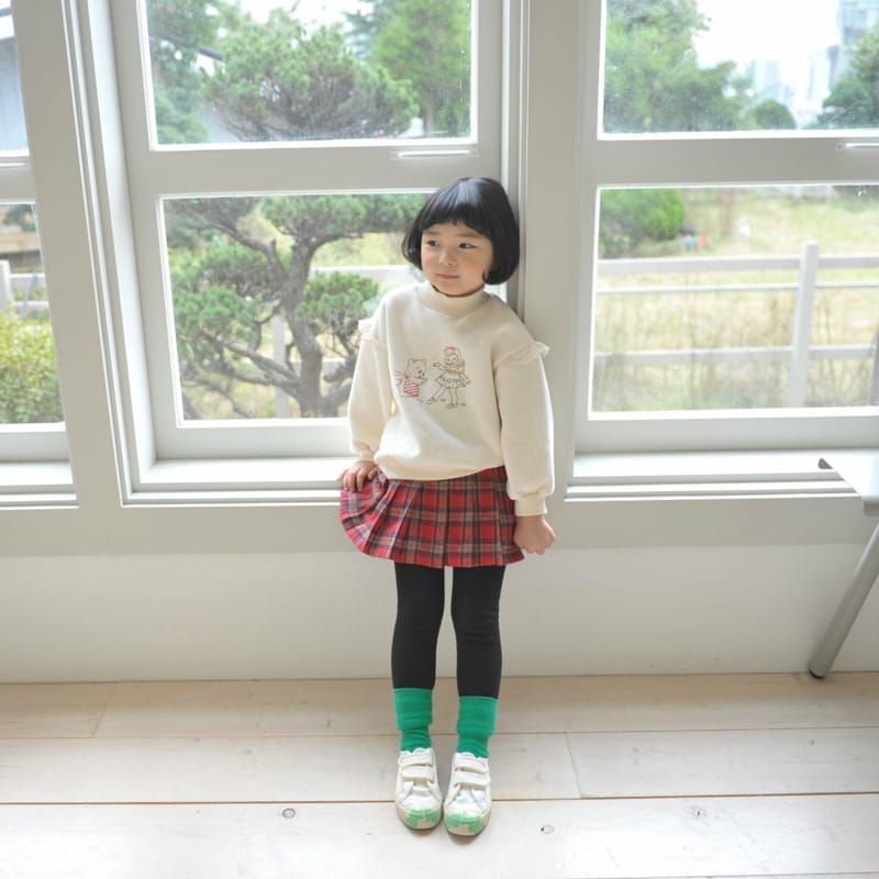 MOMO ANN - Korean Children Fashion - #Kfashion4kids - Check Wrinkle Skirt Leggings - 5