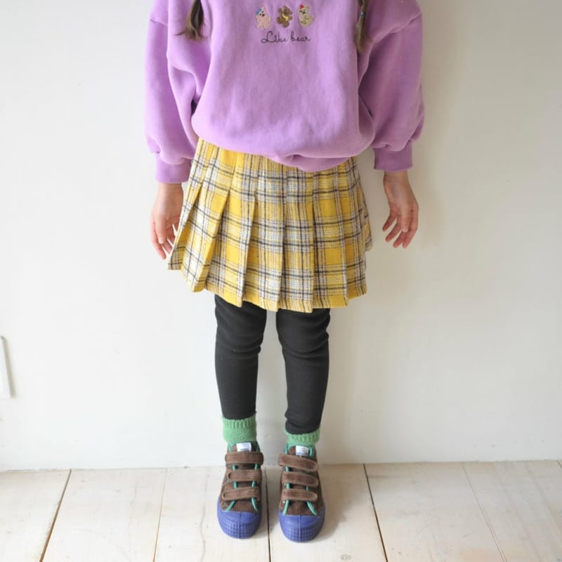 MOMO ANN - Korean Children Fashion - #Kfashion4kids - Check Wrinkle Skirt Leggings - 8