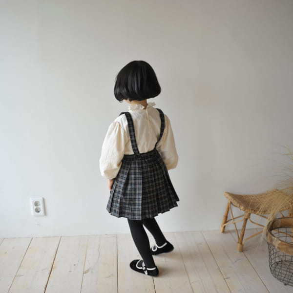 MOMO ANN - Korean Children Fashion - #Kfashion4kids - Wrinkle Dungarees Skirt - 10