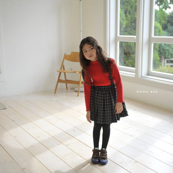 MOMO ANN - Korean Children Fashion - #Kfashion4kids - Wrinkle Dungarees Skirt - 2