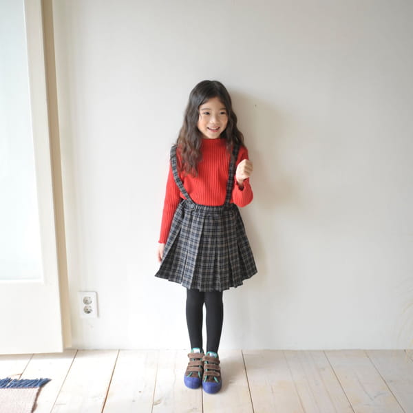 MOMO ANN - Korean Children Fashion - #Kfashion4kids - Wrinkle Dungarees Skirt - 5