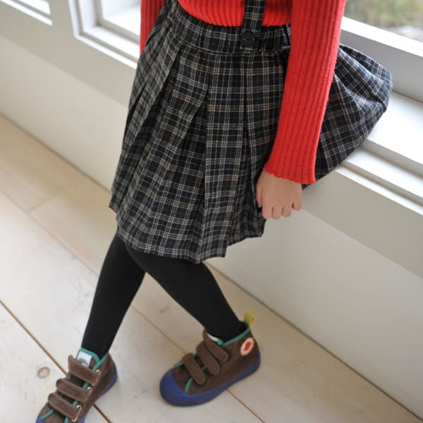 MOMO ANN - Korean Children Fashion - #Kfashion4kids - Wrinkle Dungarees Skirt - 6