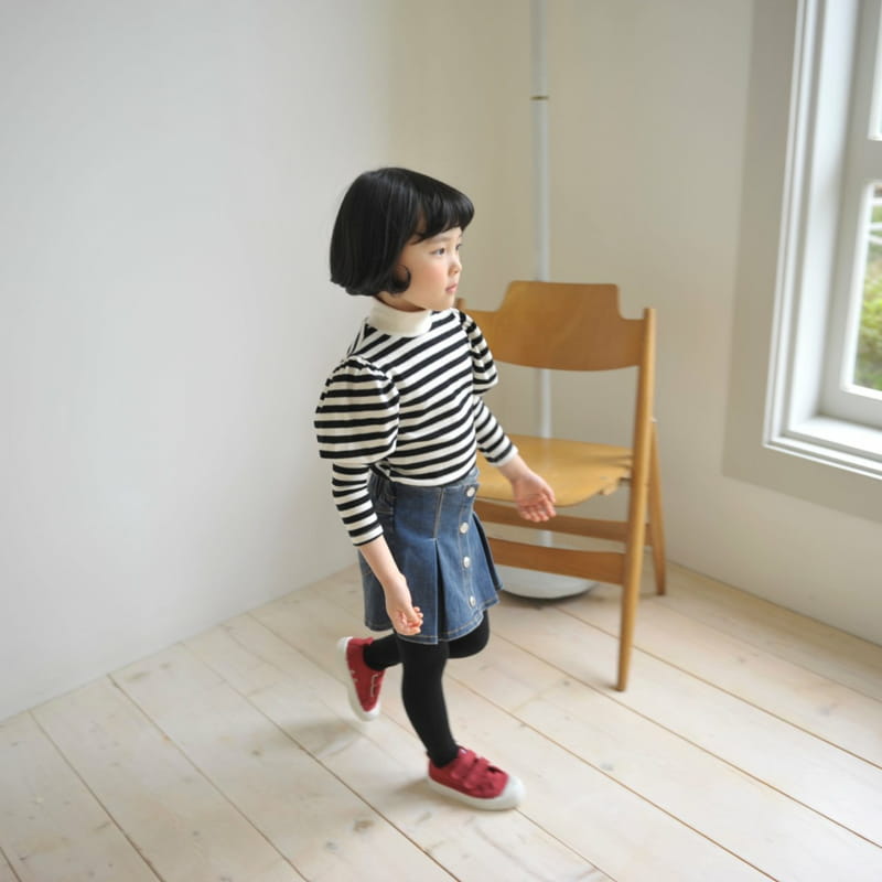 MOMO ANN - Korean Children Fashion - #Kfashion4kids - Stripes Puff Tee - 3