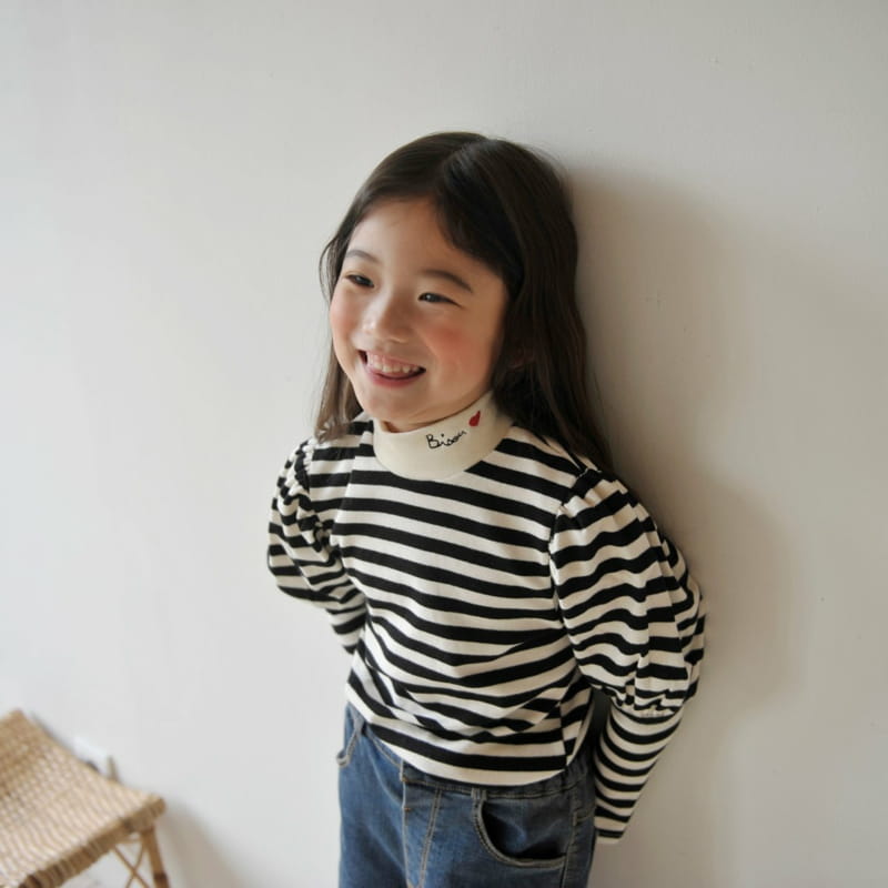 MOMO ANN - Korean Children Fashion - #Kfashion4kids - Stripes Puff Tee - 8