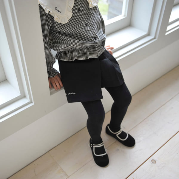 MOMO ANN - Korean Children Fashion - #Kfashion4kids - Blaack Wrap Skirt Pants - 9