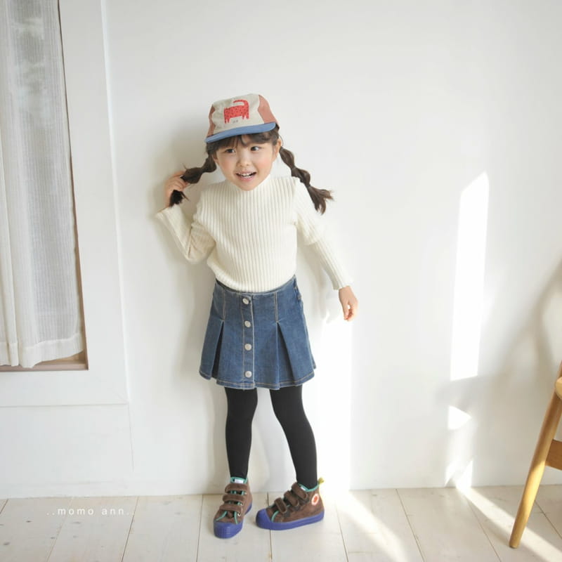 MOMO ANN - Korean Children Fashion - #Kfashion4kids - Button Denim Skirt Pants