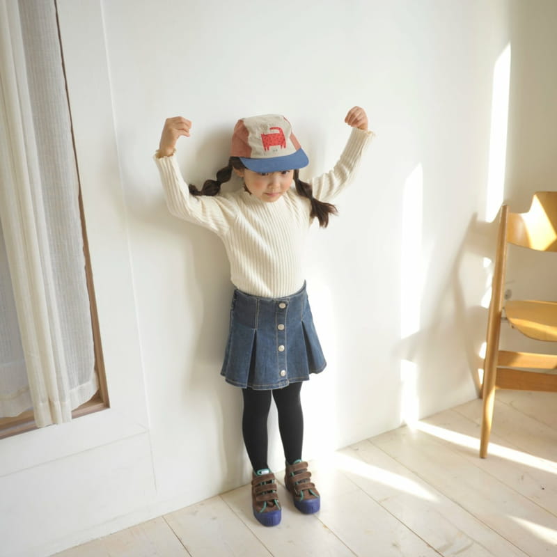 MOMO ANN - Korean Children Fashion - #Kfashion4kids - Button Denim Skirt Pants - 3