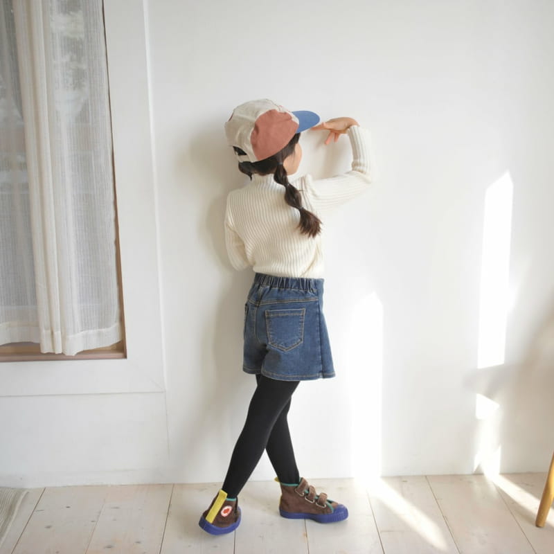MOMO ANN - Korean Children Fashion - #Kfashion4kids - Button Denim Skirt Pants - 4