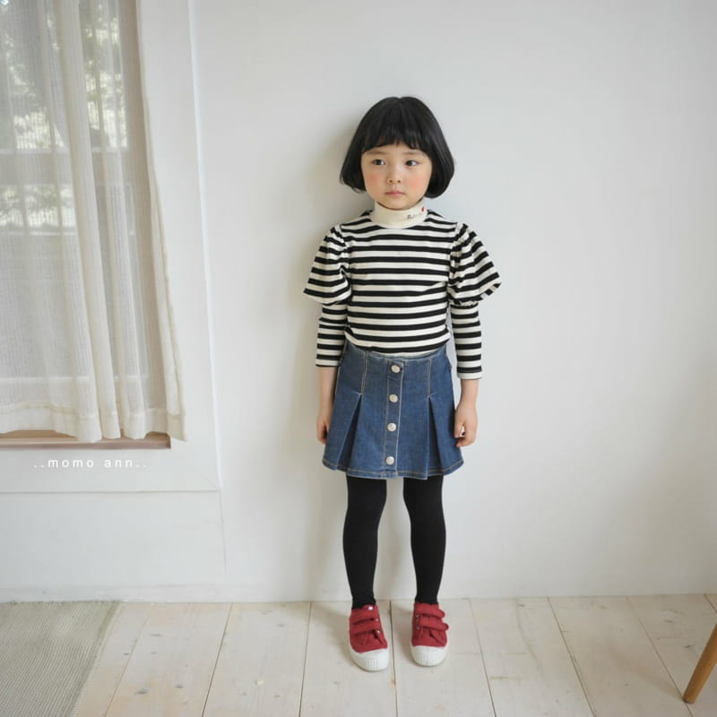 MOMO ANN - Korean Children Fashion - #Kfashion4kids - Button Denim Skirt Pants - 6