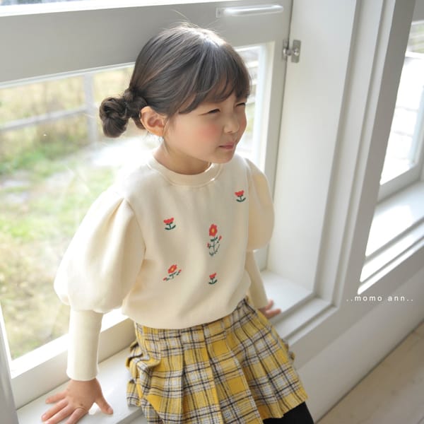 MOMO ANN - Korean Children Fashion - #Kfashion4kids - Flower Embroidery Sweatshirt - 11