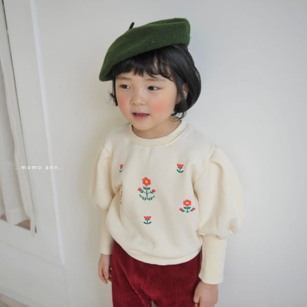 MOMO ANN - Korean Children Fashion - #Kfashion4kids - Flower Embroidery Sweatshirt - 3