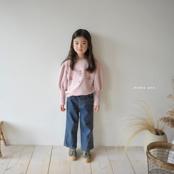 MOMO ANN - Korean Children Fashion - #Kfashion4kids - Flower Embroidery Sweatshirt - 7