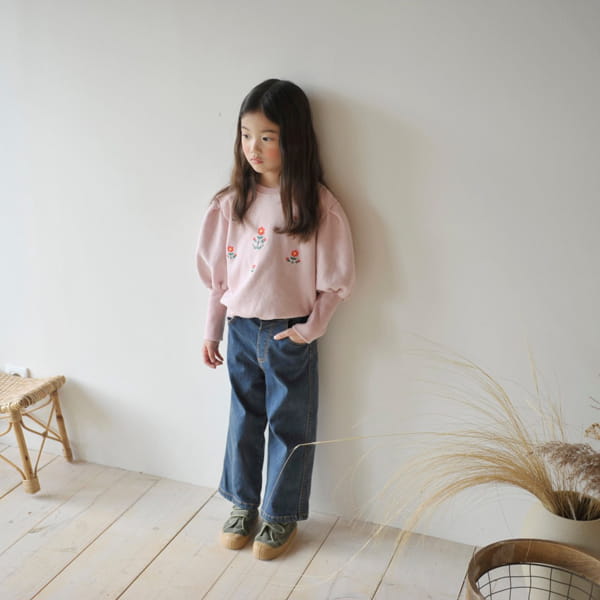 MOMO ANN - Korean Children Fashion - #Kfashion4kids - Flower Embroidery Sweatshirt - 9