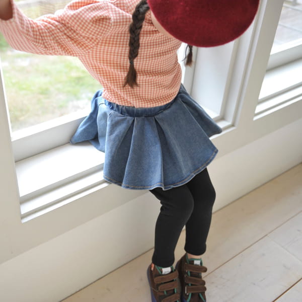 MOMO ANN - Korean Children Fashion - #Kfashion4kids - Fleece Denim Skirt - 3