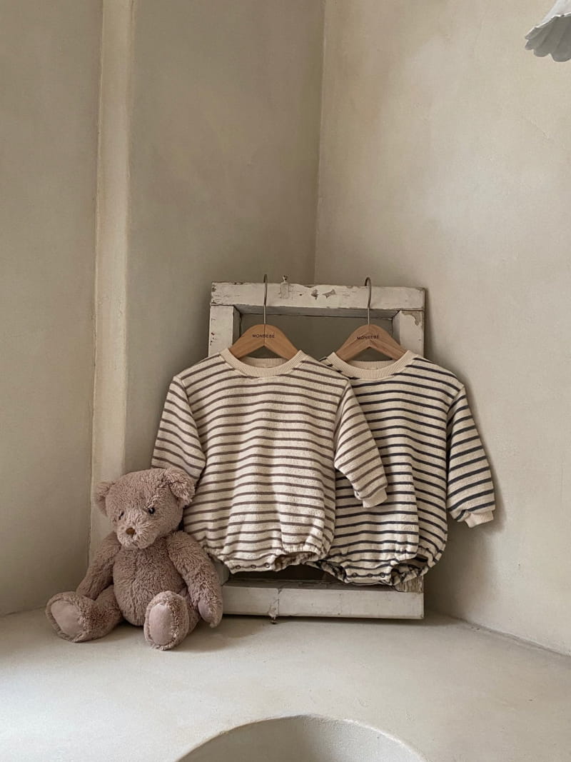 MONBEBE - Korean Children Fashion - #Kfashion4kids - Fleece Stripes Bodysuit - 10