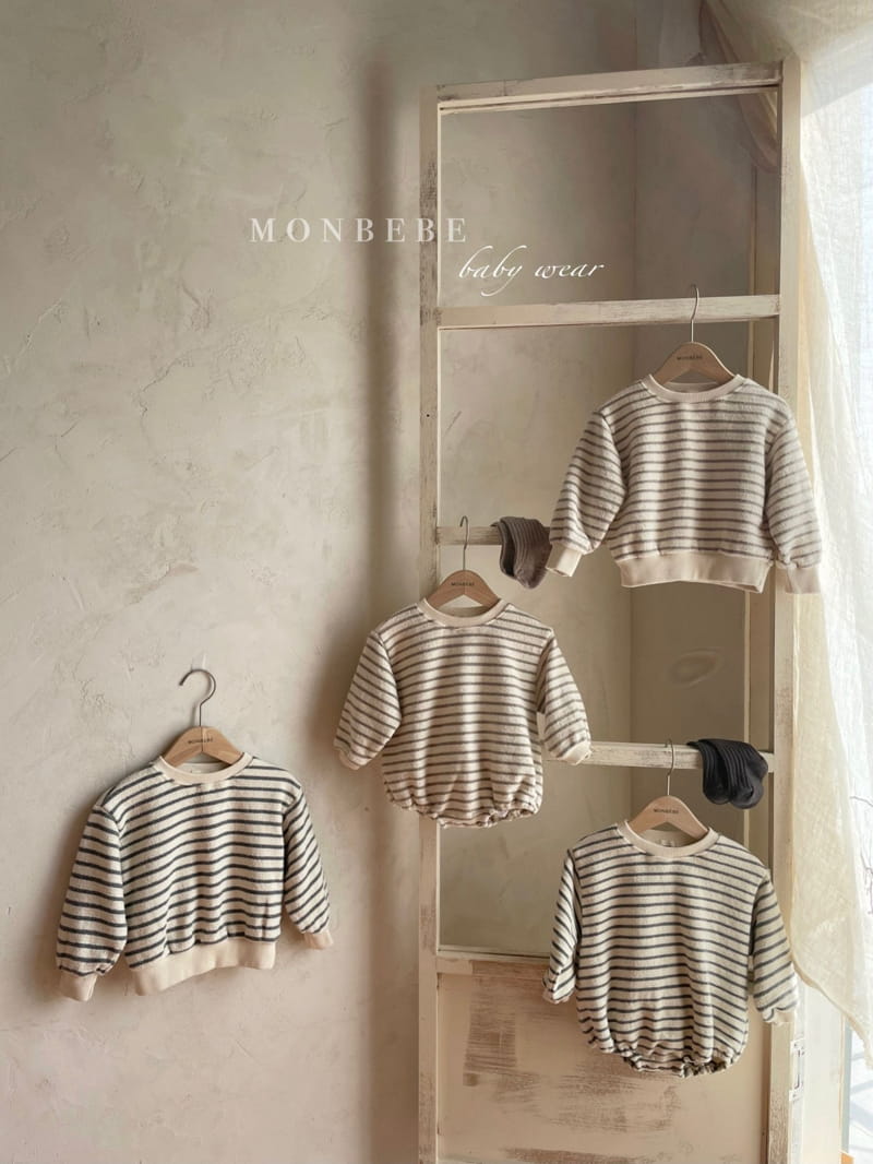 MONBEBE - Korean Children Fashion - #Kfashion4kids - Fleece Stripes Bodysuit - 2