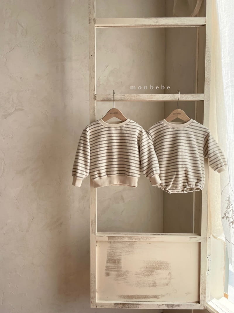 MONBEBE - Korean Children Fashion - #Kfashion4kids - Fleece Stripes Bodysuit - 5