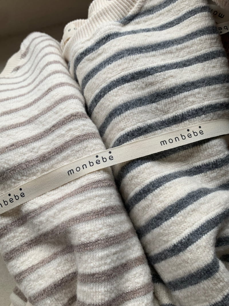 MONBEBE - Korean Children Fashion - #Kfashion4kids - Fleece Stripes Bodysuit - 9
