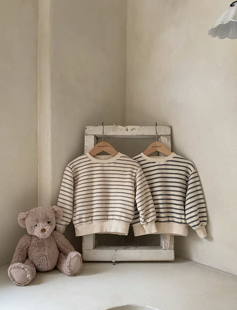 MONBEBE - Korean Children Fashion - #Kfashion4kids - Fleece Stripes Sweatshirt
