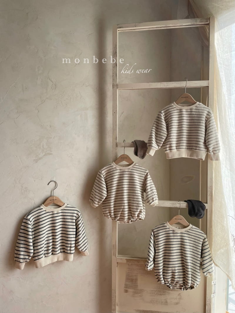 MONBEBE - Korean Children Fashion - #Kfashion4kids - Fleece Stripes Sweatshirt - 10