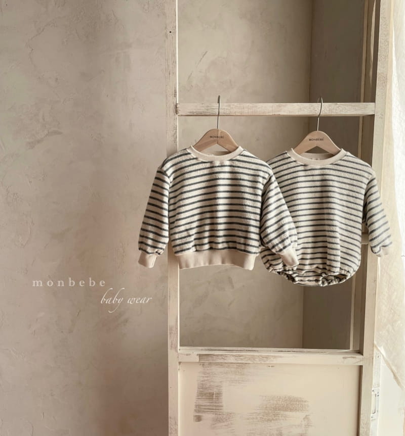 MONBEBE - Korean Children Fashion - #Kfashion4kids - Fleece Stripes Sweatshirt - 7