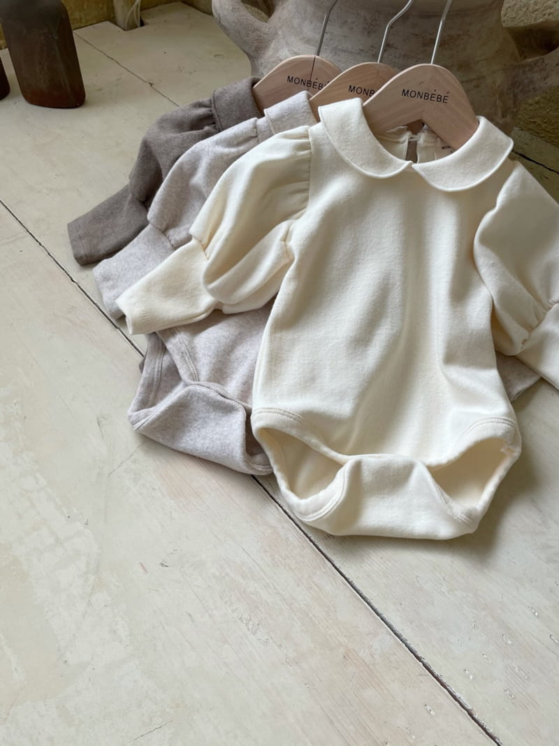 MONBEBE - Korean Children Fashion - #Kfashion4kids - Puff Collar Bodysuit