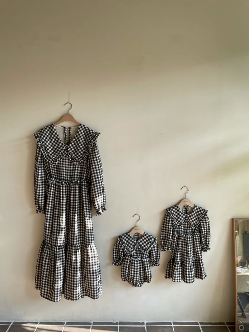 MONBEBE - Korean Children Fashion - #Kfashion4kids - Mom Check Frill One-piece - 3