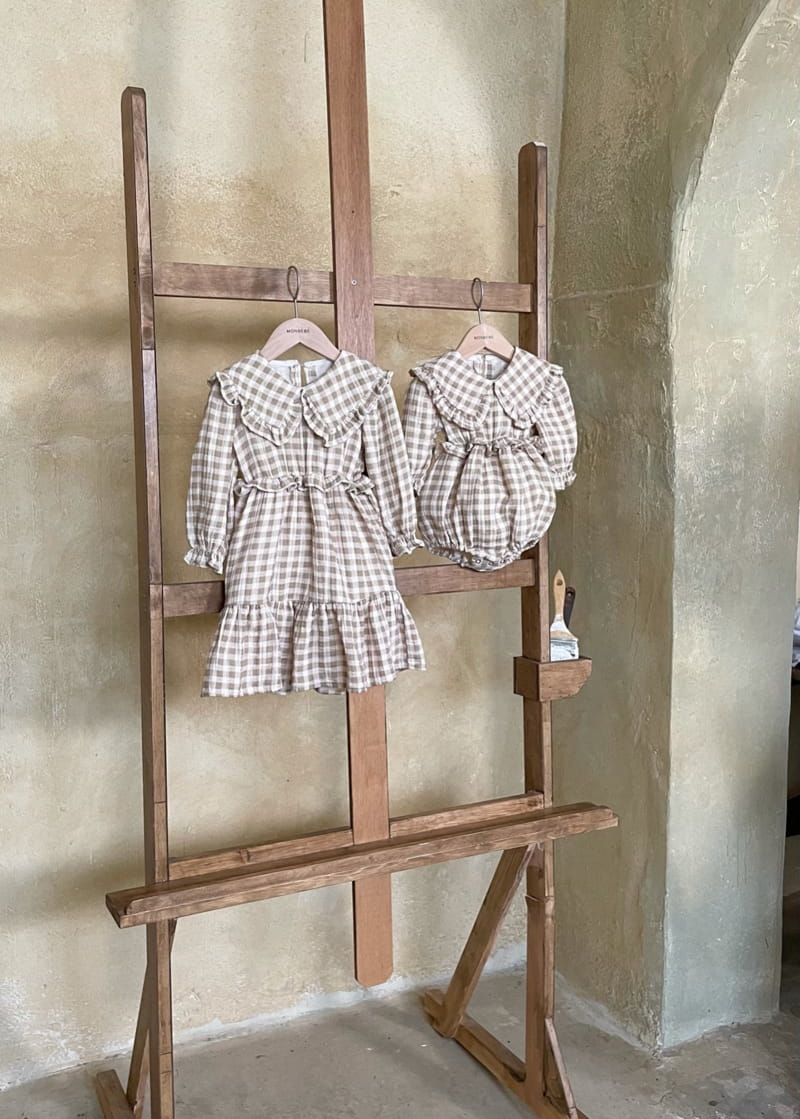 MONBEBE - Korean Children Fashion - #Kfashion4kids - Check Frill One-piece - 2