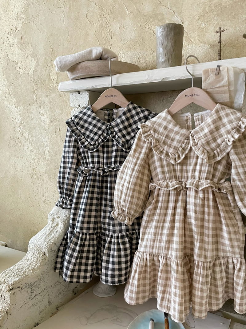 MONBEBE - Korean Children Fashion - #Kfashion4kids - Check Frill One-piece - 5