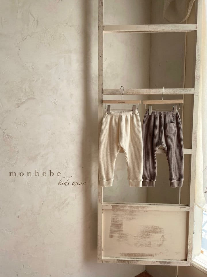 MONBEBE - Korean Children Fashion - #Kfashion4kids - Fleece Waffle Jogger Pants