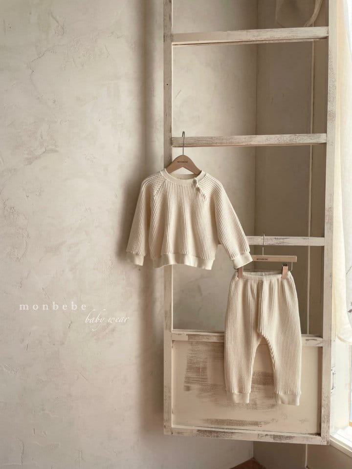 MONBEBE - Korean Children Fashion - #Kfashion4kids - Fleece Waffle Sweatshirt - 12