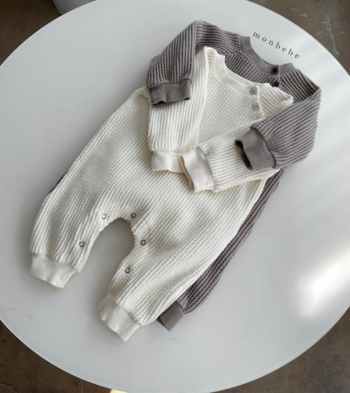MONBEBE - Korean Children Fashion - #Kfashion4kids - Waffle Boy Bodysuit - 4
