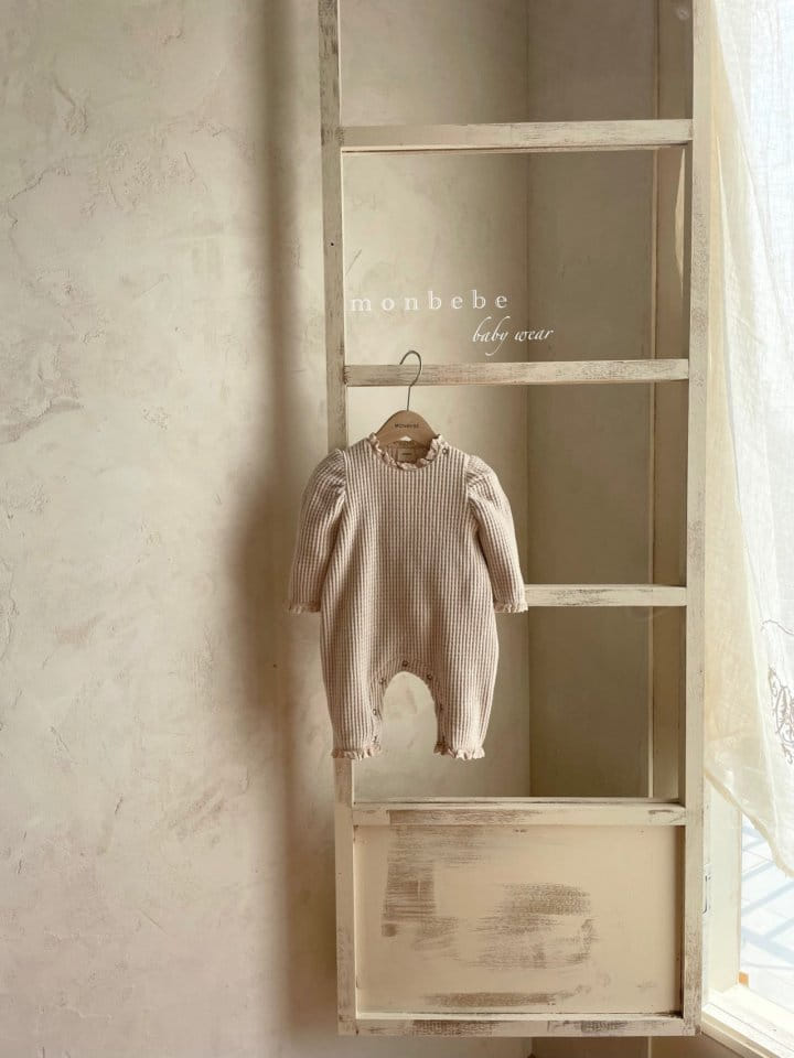 MONBEBE - Korean Children Fashion - #Kfashion4kids - Fleece Waffle Bodysuit - 3