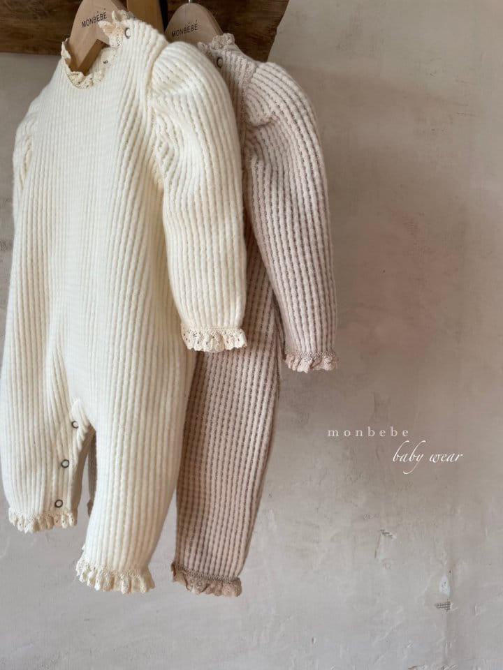 MONBEBE - Korean Children Fashion - #Kfashion4kids - Fleece Waffle Bodysuit - 4